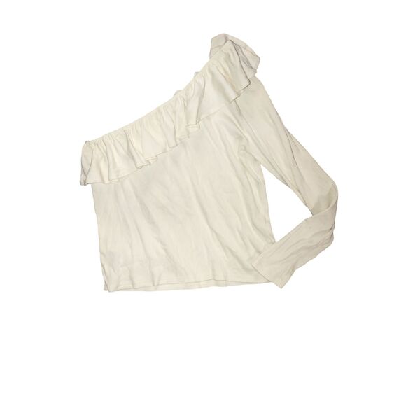 J Crew Womens Ruffle Neck Top Cream Size XL Long Sleeve Romantic Classic Vintage - Picture 4 of 5